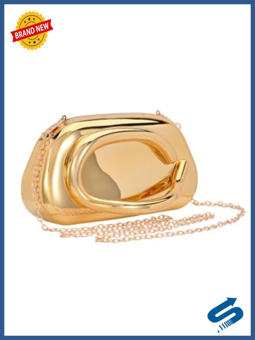 Evening Clutch Purse Metal Chain Shoulder Crossbody Bag Wedding Party Cocktail